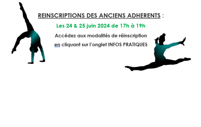 RE-INSCRIPTIONS ANCIENS ADHERENTS / SAISON 2024-2025 RE-INSCRIPTIONS ANCIENS ADHERENTS / SAISON 2024-2025