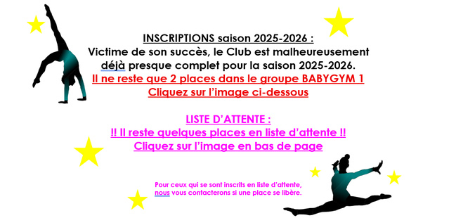 INSCRIPTIONS saison 2025-2026